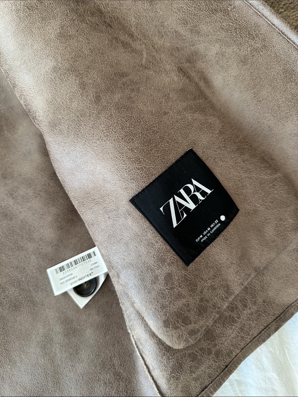 NWT Zara Taupe Plush Teddy Button Up Fleece Jacket - Picture 13 of 14